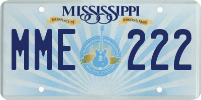 MS license plate MME222