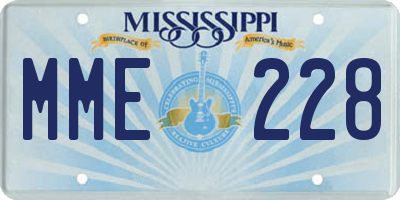 MS license plate MME228