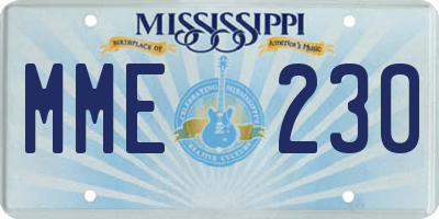 MS license plate MME230
