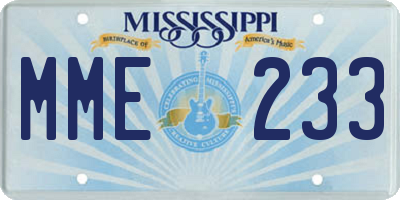 MS license plate MME233