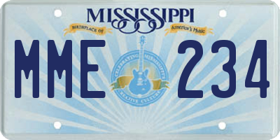 MS license plate MME234