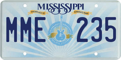 MS license plate MME235
