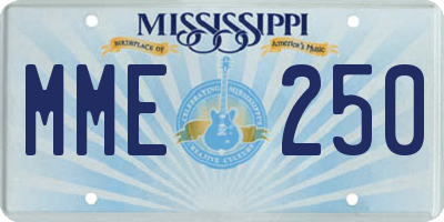 MS license plate MME250