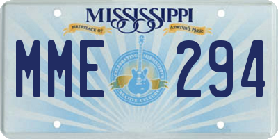 MS license plate MME294