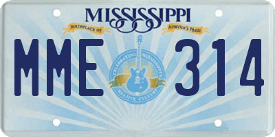 MS license plate MME314