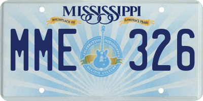 MS license plate MME326