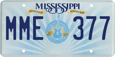 MS license plate MME377