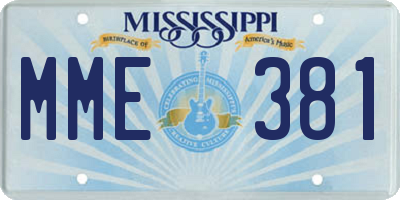 MS license plate MME381