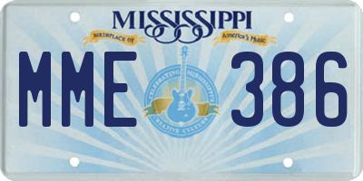 MS license plate MME386