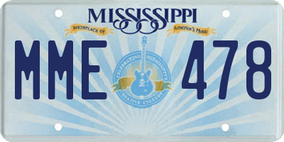 MS license plate MME478