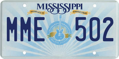 MS license plate MME502