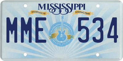 MS license plate MME534