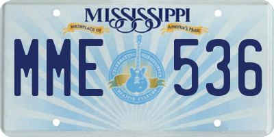 MS license plate MME536