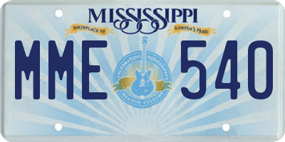 MS license plate MME540