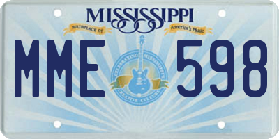 MS license plate MME598