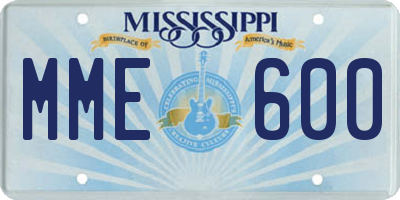 MS license plate MME600