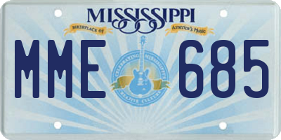 MS license plate MME685
