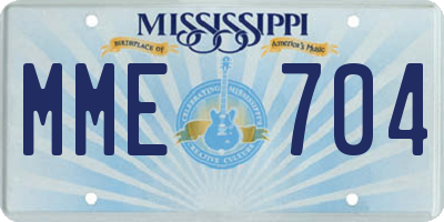 MS license plate MME704