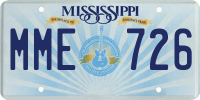 MS license plate MME726