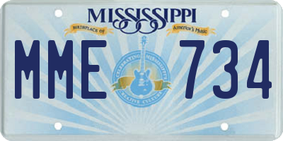 MS license plate MME734