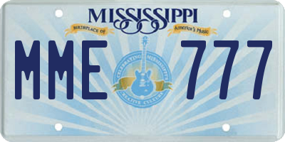 MS license plate MME777