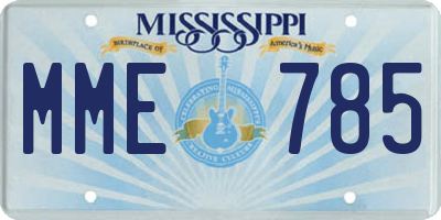 MS license plate MME785