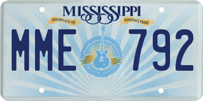 MS license plate MME792