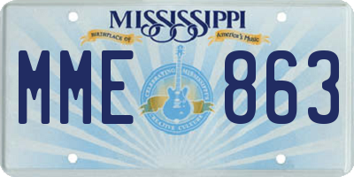 MS license plate MME863