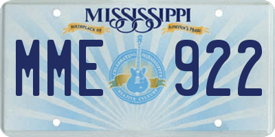 MS license plate MME922