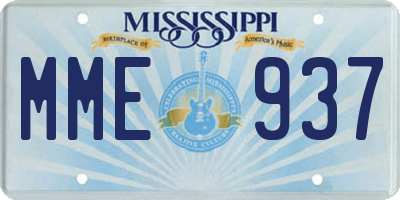 MS license plate MME937