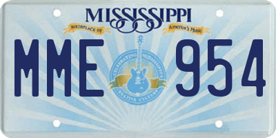 MS license plate MME954