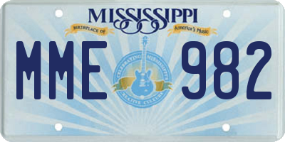 MS license plate MME982