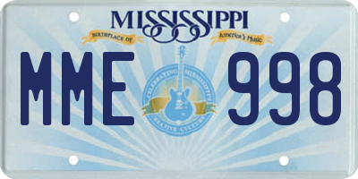 MS license plate MME998