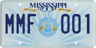 MS license plate MMF001