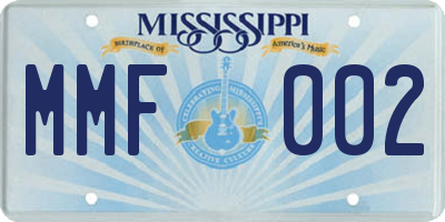 MS license plate MMF002