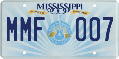 MS license plate MMF007