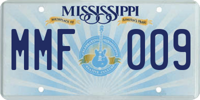 MS license plate MMF009