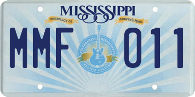 MS license plate MMF011