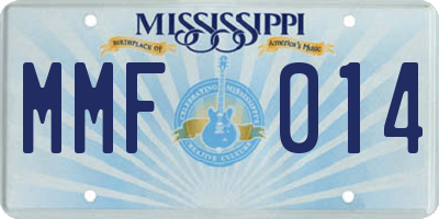 MS license plate MMF014