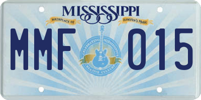 MS license plate MMF015