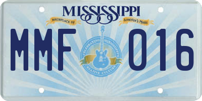 MS license plate MMF016