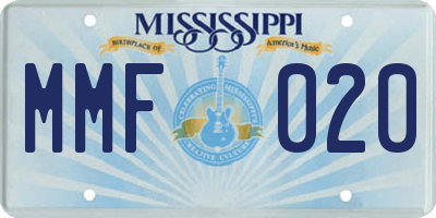 MS license plate MMF020