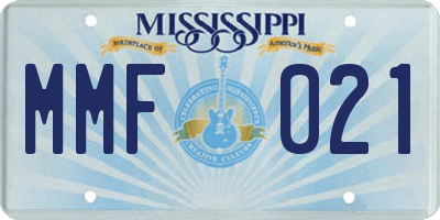 MS license plate MMF021