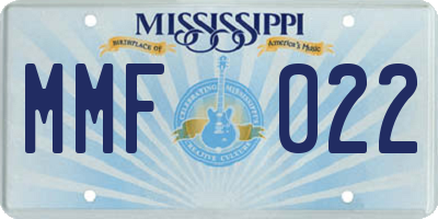 MS license plate MMF022
