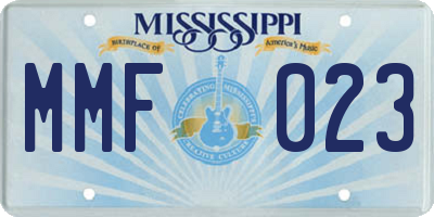 MS license plate MMF023