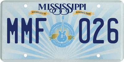 MS license plate MMF026