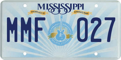 MS license plate MMF027
