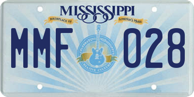 MS license plate MMF028