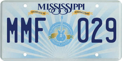 MS license plate MMF029