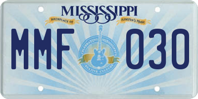 MS license plate MMF030